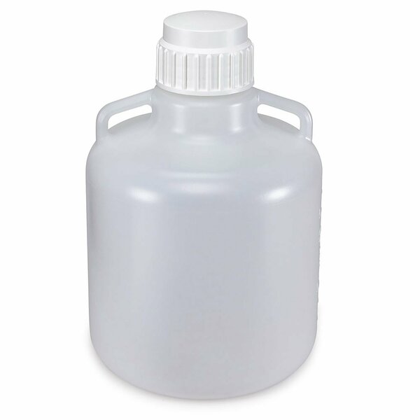 Globe Scientific Carboys, Round with Handles, PP, White PP Screwcap, 10 Liter, Molded Graduations, Autoclavable 7200010